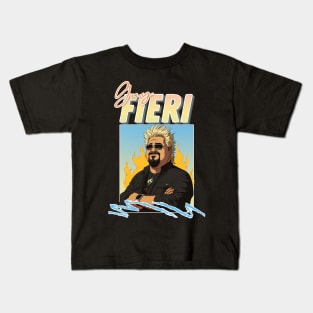 Guy Fieri Tribute Aesthetic 90s Style Fanart Kids T-Shirt